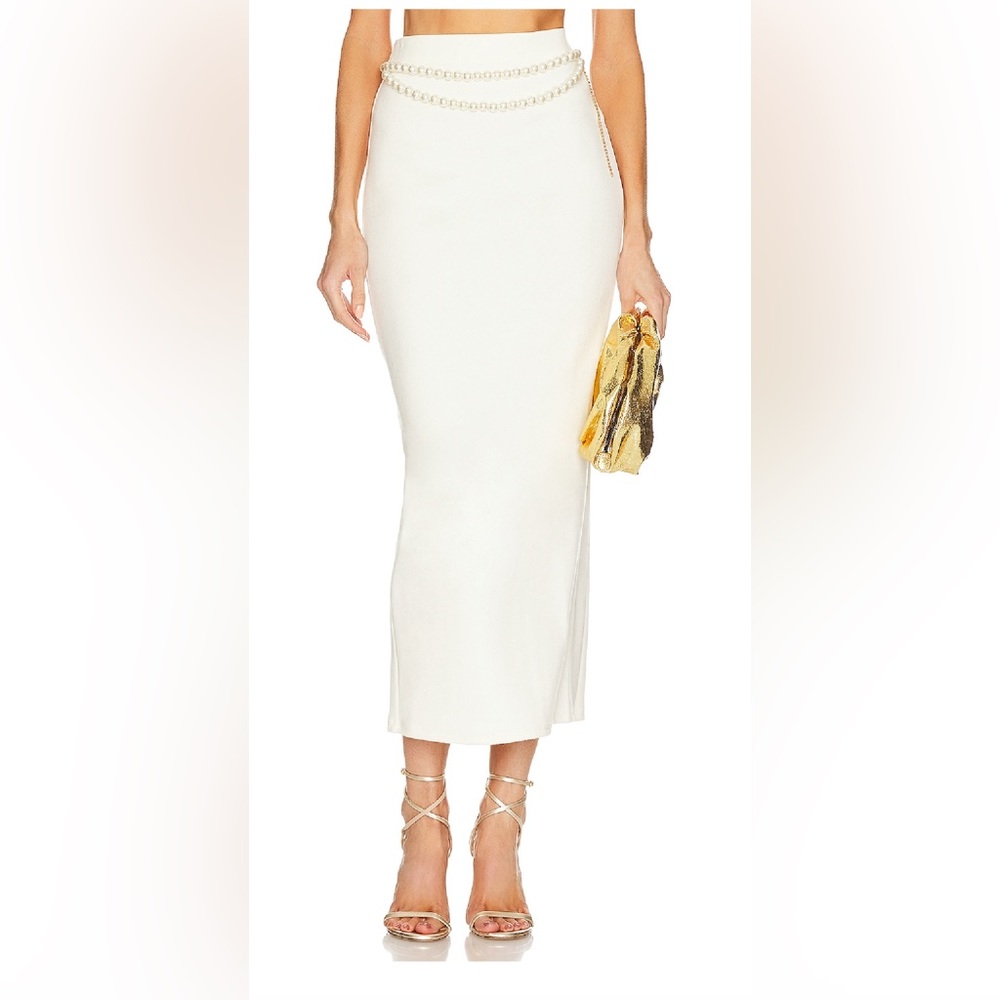 Lovers + Friends White Midi Skirt